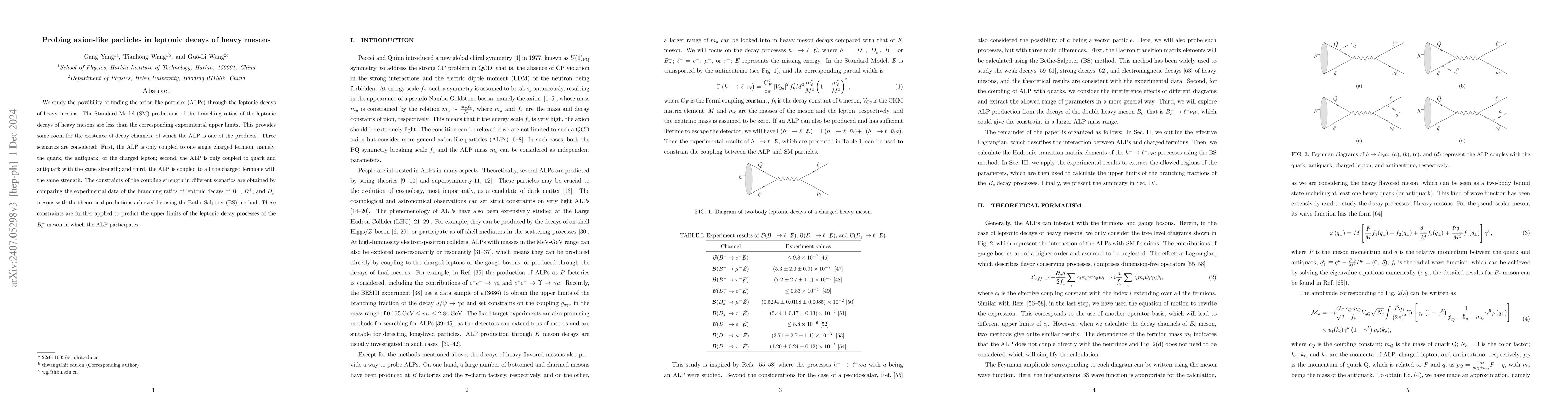 Thumbnail for Probing axion-like particles in leptonic decays of heavy mesons
