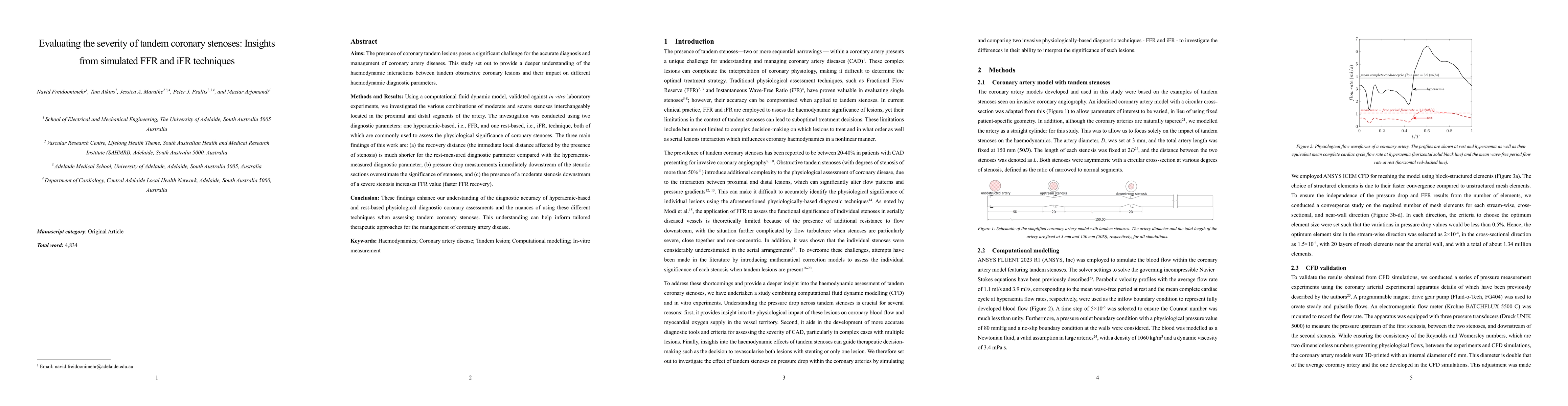 Thumbnail for Evaluating the severity of tandem coronary stenoses: Insights from
  simulated FFR and iFR techniques
