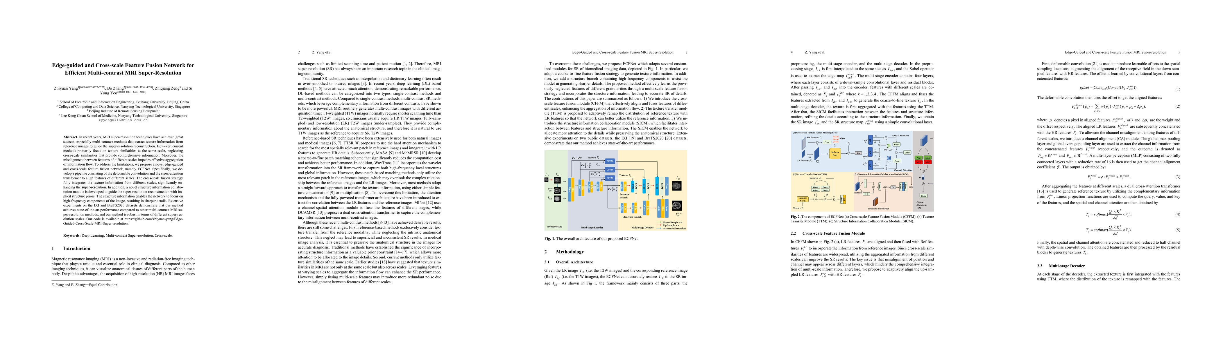 Thumbnail for Edge-guided and Cross-scale Feature Fusion Network for Efficient
  Multi-contrast MRI Super-Resolution