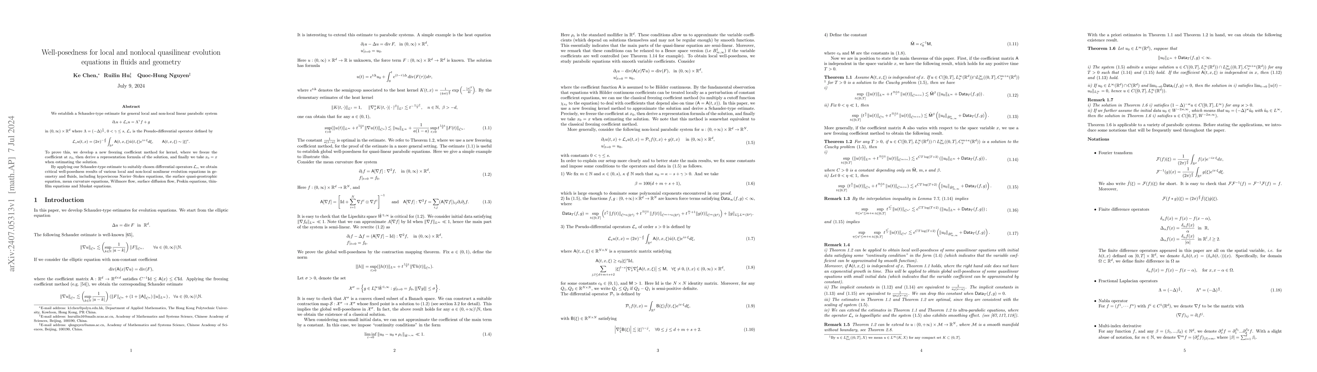 Thumbnail for Well-posedness for local and nonlocal quasilinear evolution equations in
  fluids and geometry
