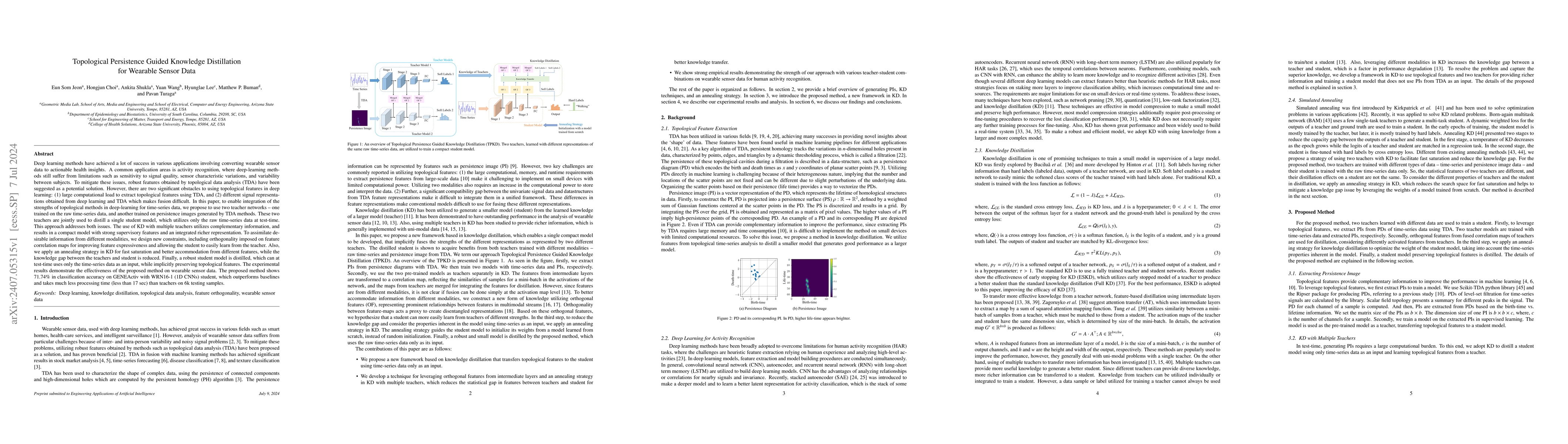 Thumbnail for Topological Persistence Guided Knowledge Distillation for Wearable
  Sensor Data