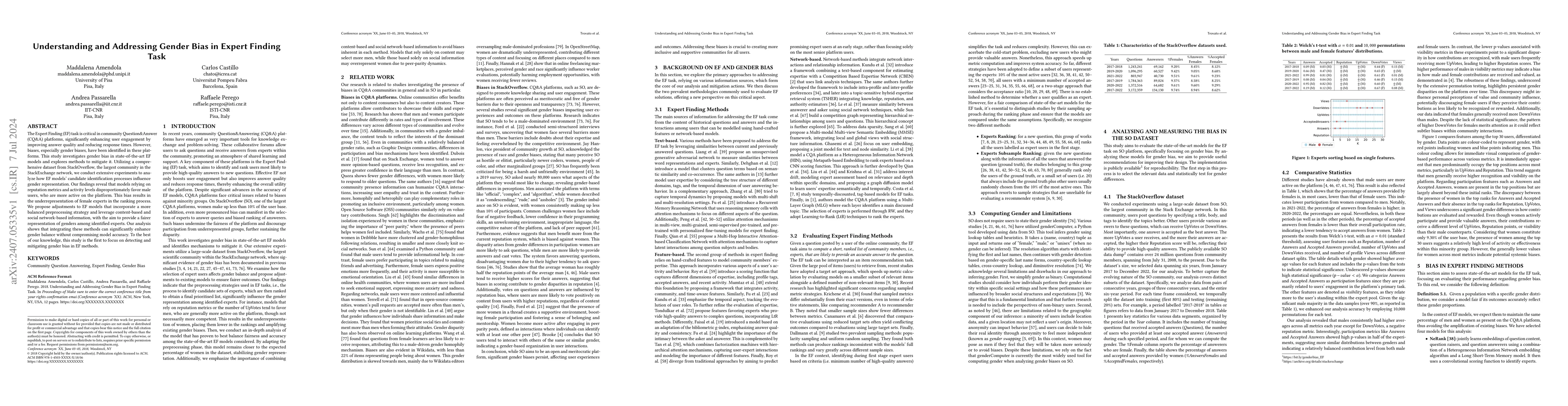 Thumbnail for Understanding and Addressing Gender Bias in Expert Finding Task