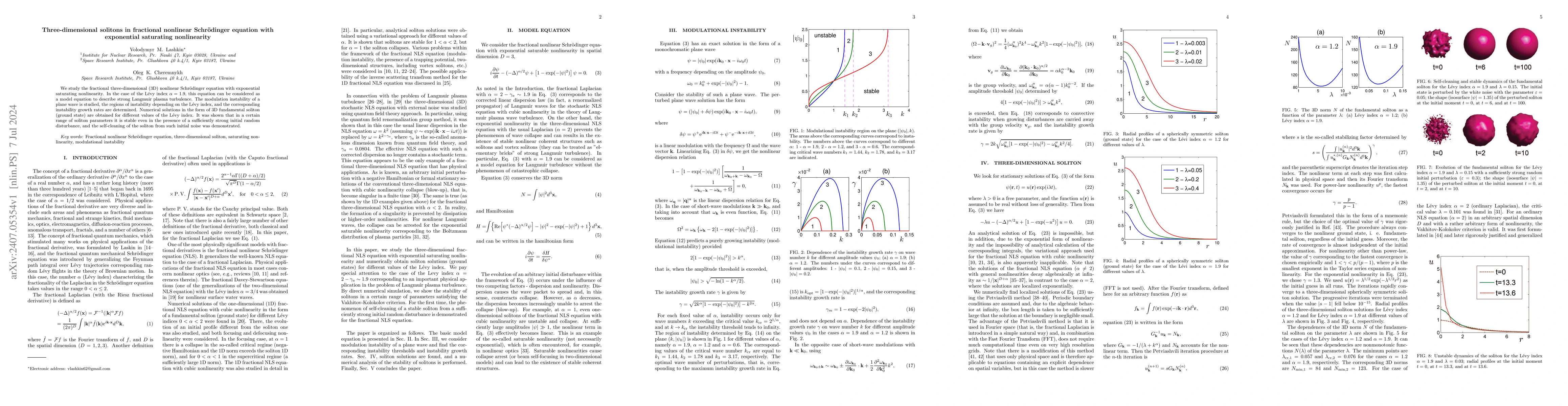 Thumbnail for Three-dimensional solitons in fractional nonlinear Schrödinger
  equation with exponential saturating nonlinearity