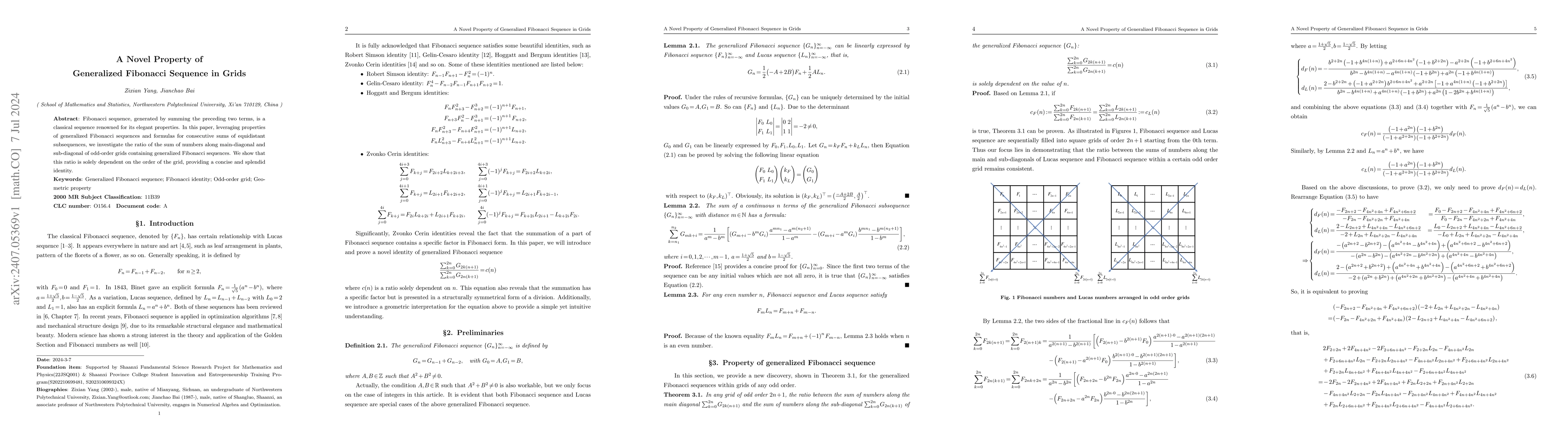 Thumbnail for A Novel Property of Generalized Fibonacci Sequence in Grids