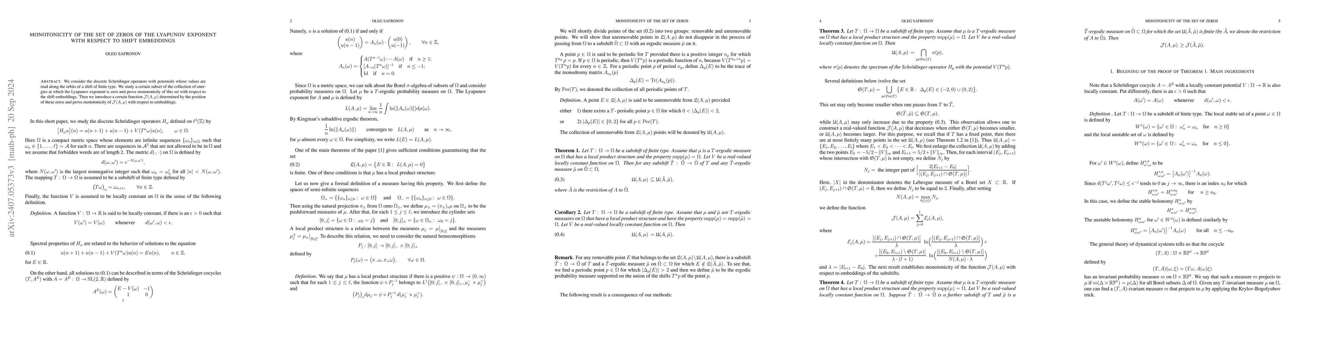 Thumbnail for Monotonicity of the set of zeros of the Lyapunov exponent with respect
  to shift embeddings