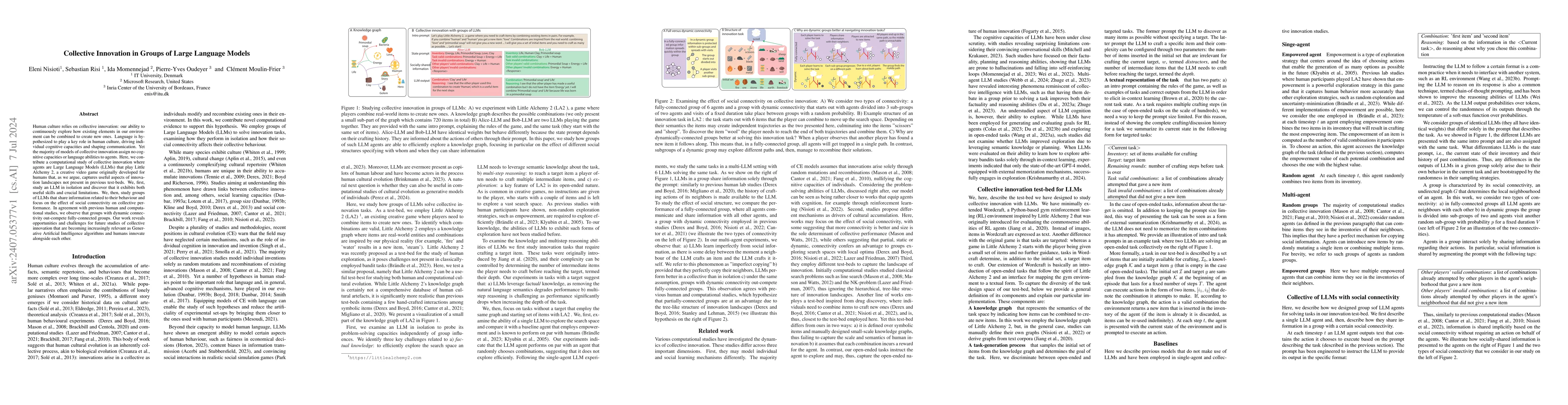 Thumbnail for Collective Innovation in Groups of Large Language Models