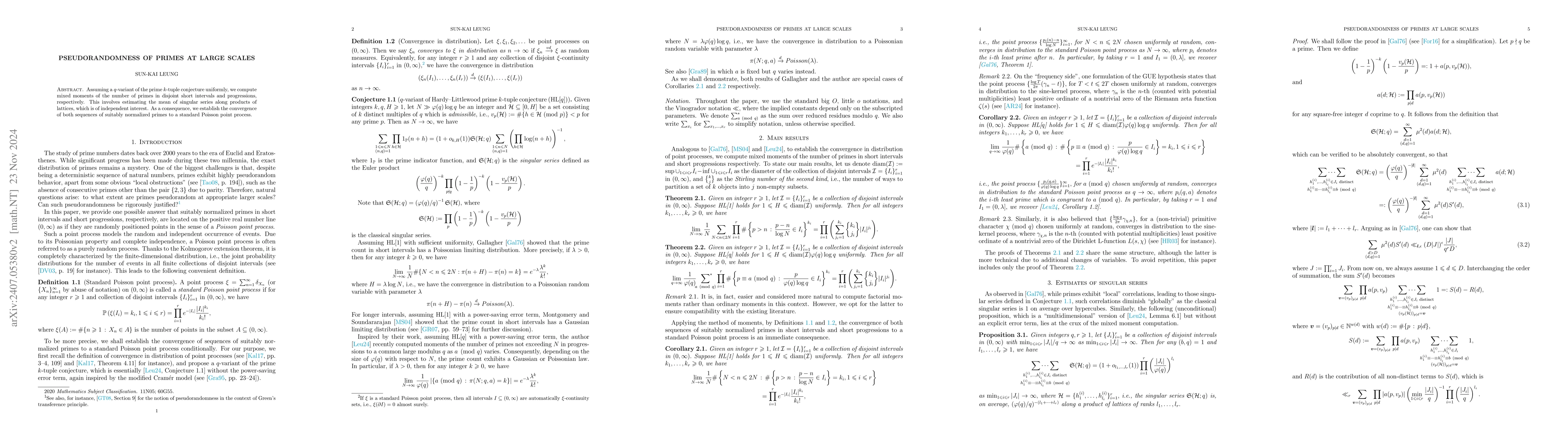 Thumbnail for Pseudorandomness of primes at large scales