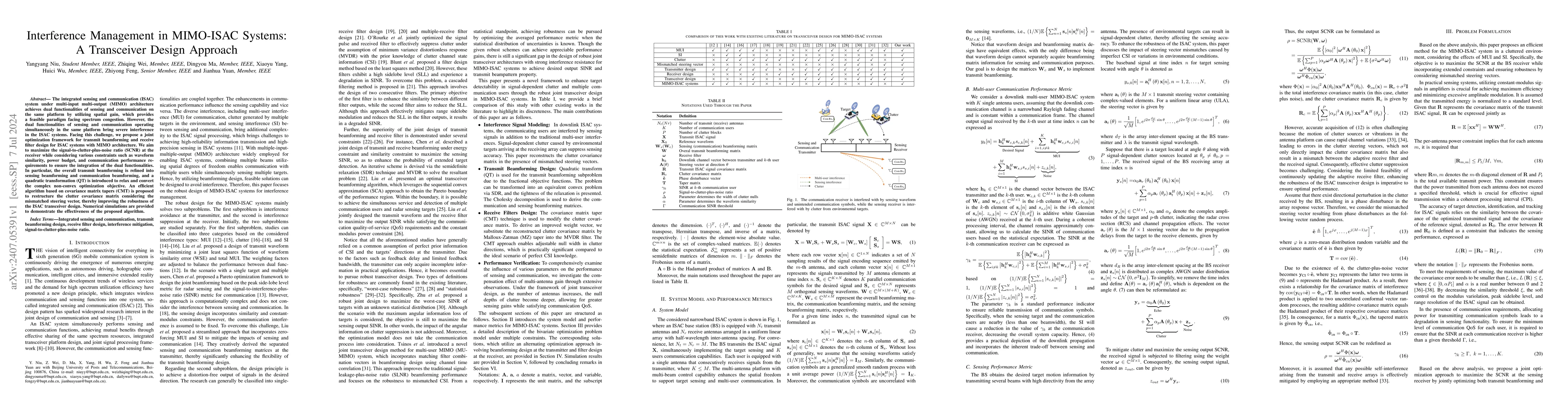 Thumbnail for Interference Management in MIMO-ISAC Systems: A Transceiver Design
  Approach