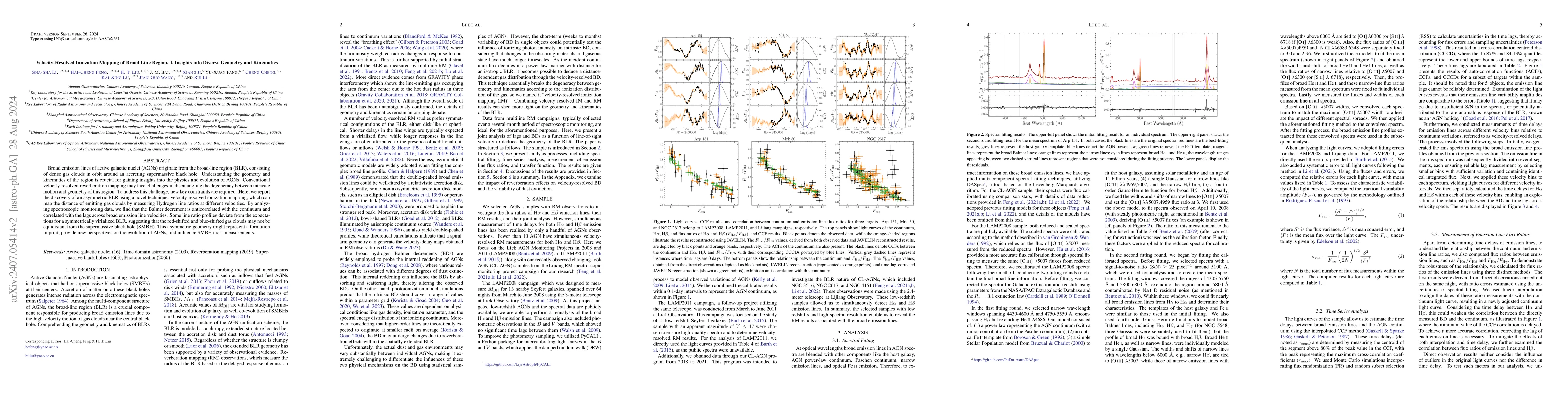 Thumbnail for Velocity-Resolved Ionization Mapping of Broad Line Region. I. Insights
  into Diverse Geometry and Kinematics