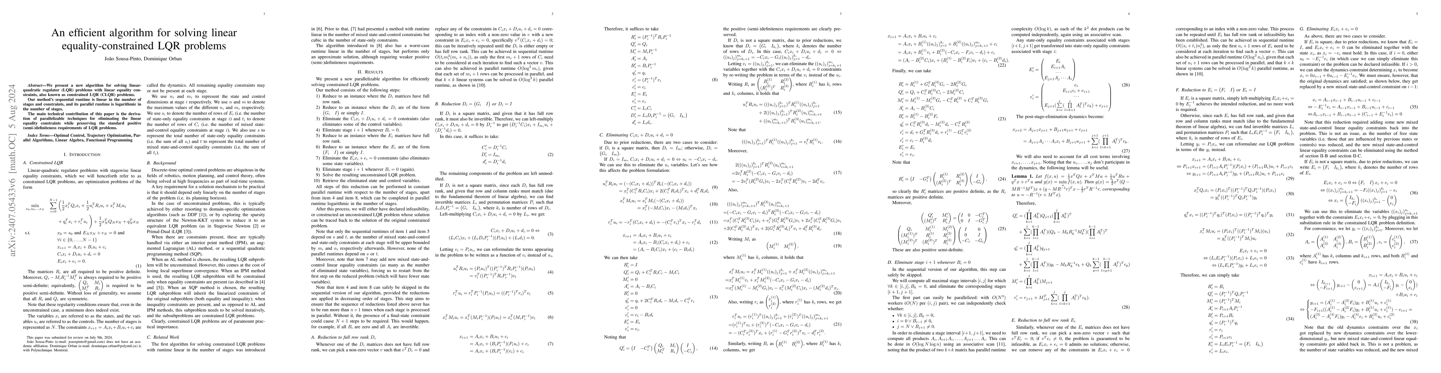 Thumbnail for An efficient algorithm for solving linear equality-constrained LQR
  problems