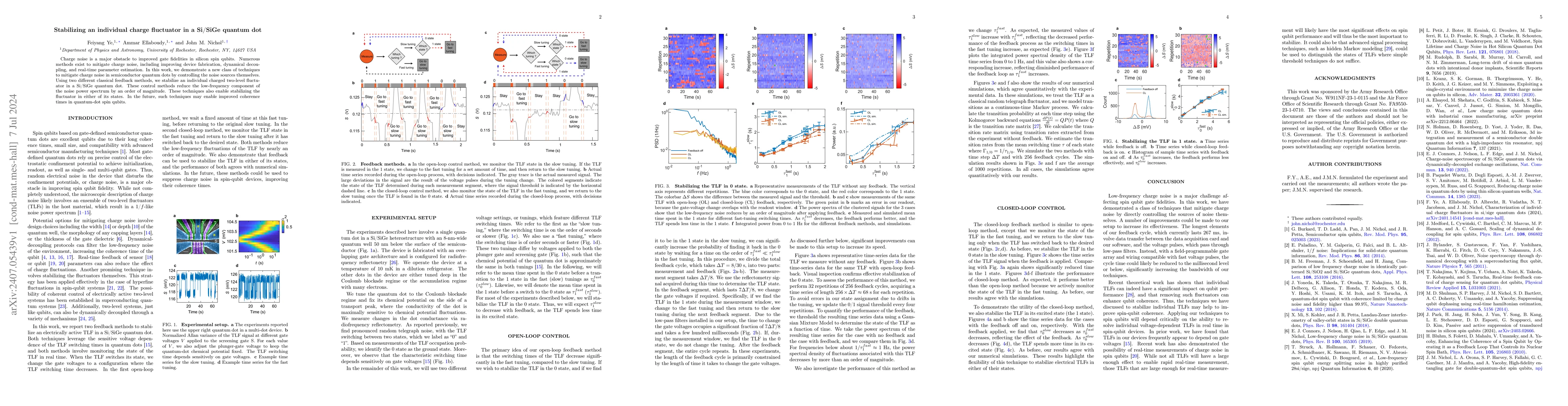 Thumbnail for Stabilizing an individual charge fluctuator in a Si/SiGe quantum dot