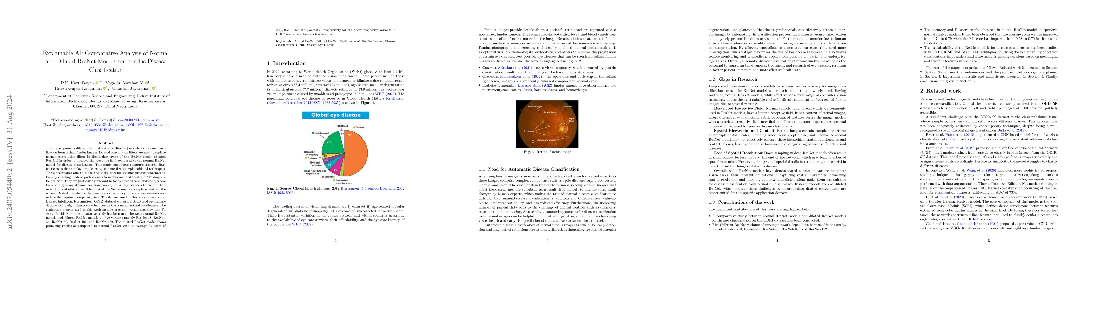 Thumbnail for Explainable AI: Comparative Analysis of Normal and Dilated ResNet Models
  for Fundus Disease Classification