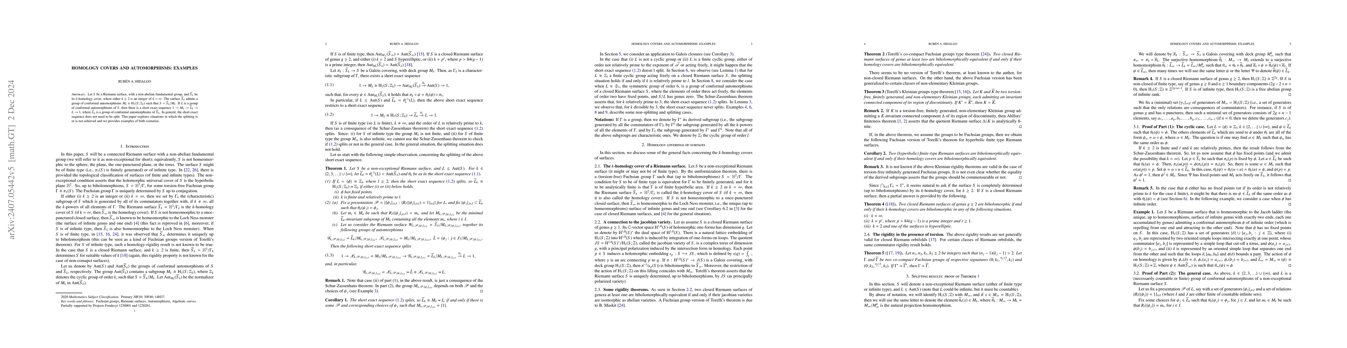 Thumbnail for Homology Covers and Automorphisms: Examples