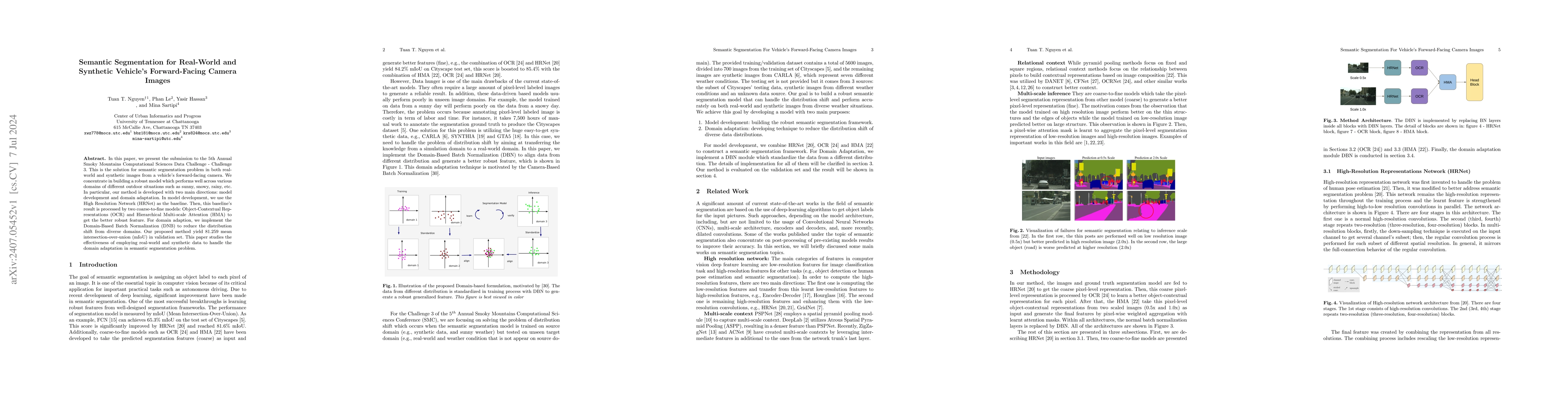 Thumbnail for Semantic Segmentation for Real-World and Synthetic Vehicle's
  Forward-Facing Camera Images