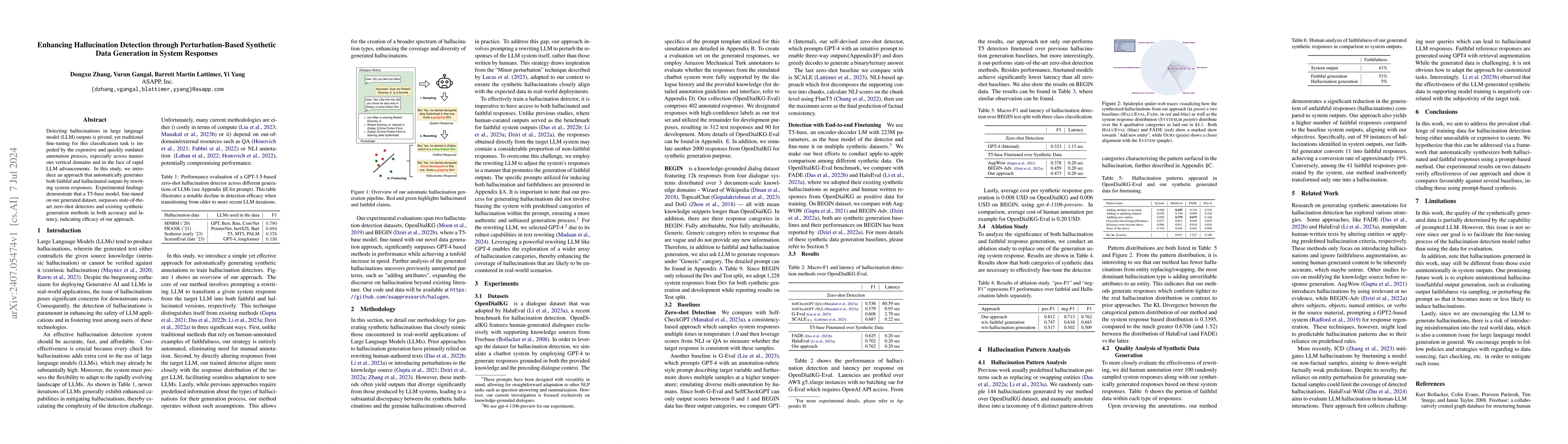 Thumbnail for Enhancing Hallucination Detection through Perturbation-Based Synthetic
  Data Generation in System Responses