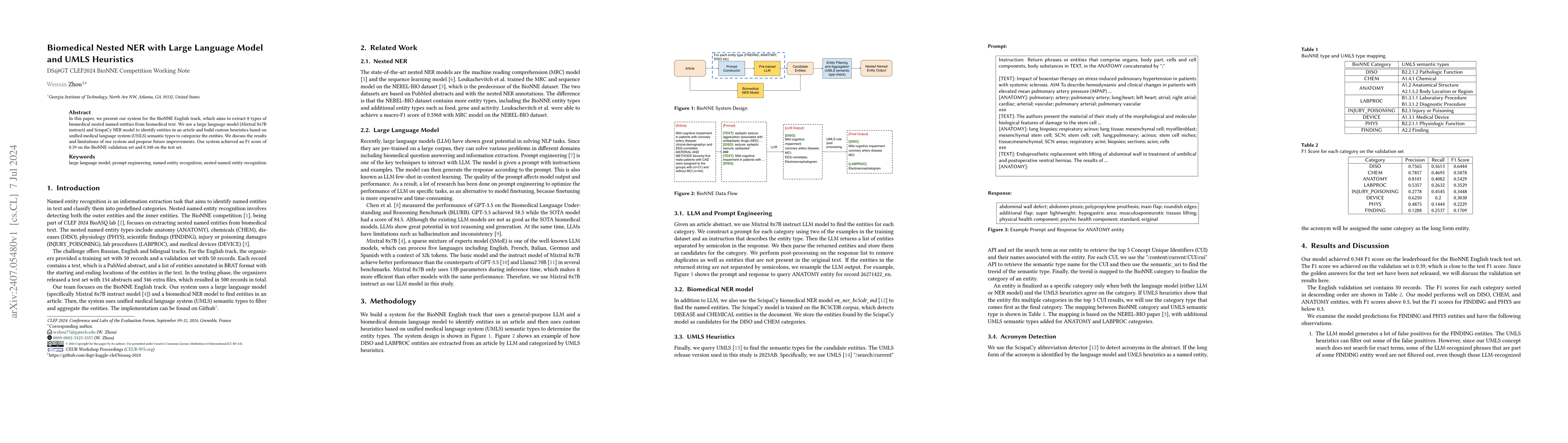 Thumbnail for Biomedical Nested NER with Large Language Model and UMLS Heuristics