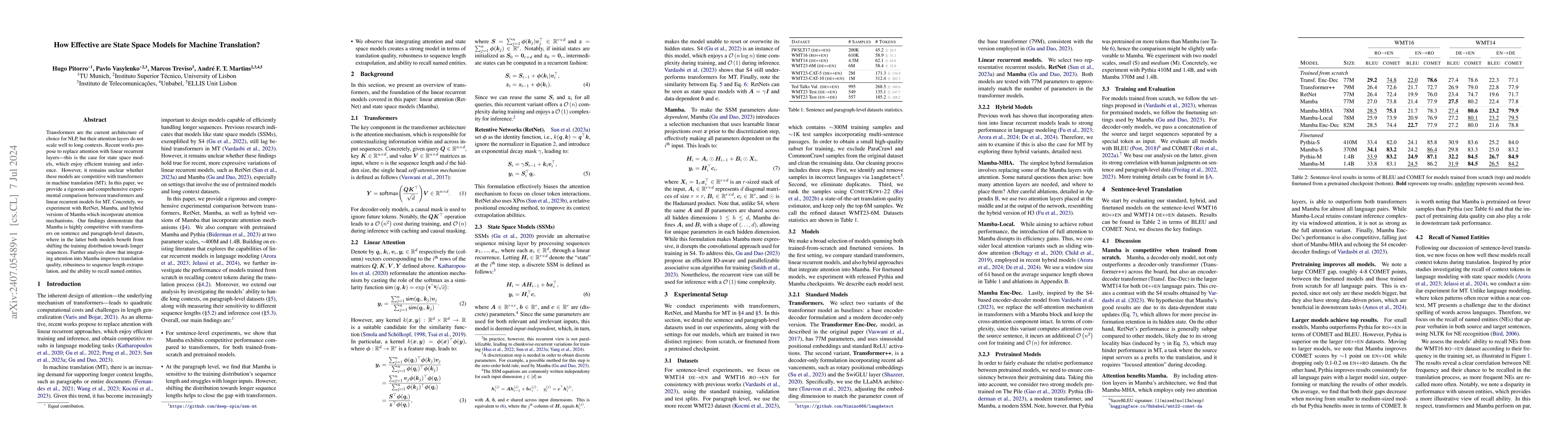 Thumbnail for How Effective are State Space Models for Machine Translation?