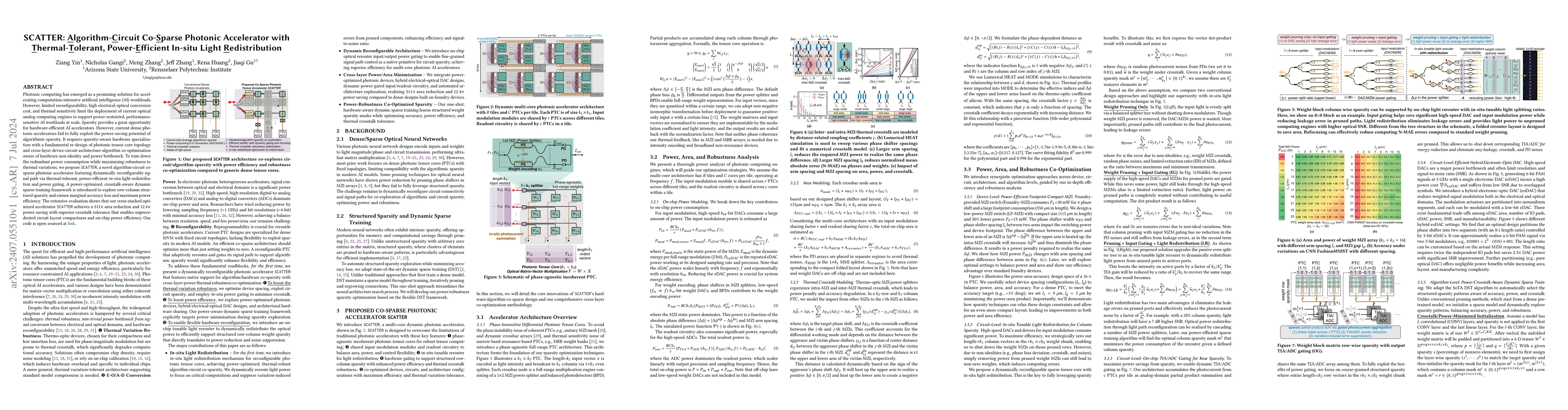 Thumbnail for SCATTER: Algorithm-Circuit Co-Sparse Photonic Accelerator with
  Thermal-Tolerant, Power-Efficient In-situ Light Redistribution