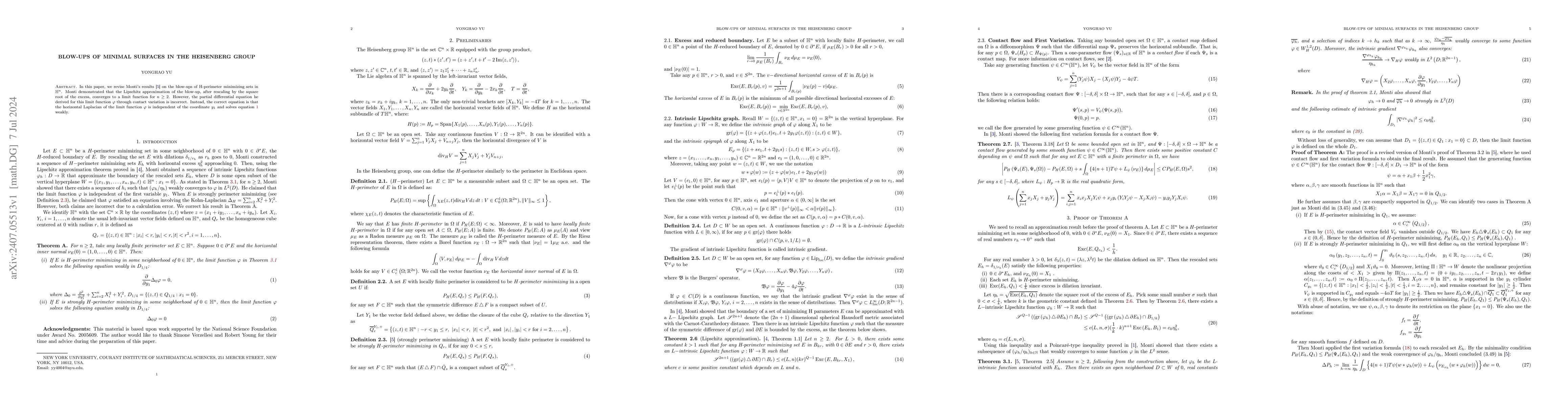 Thumbnail for Blow-ups of minimal surfaces in the Heisenberg group