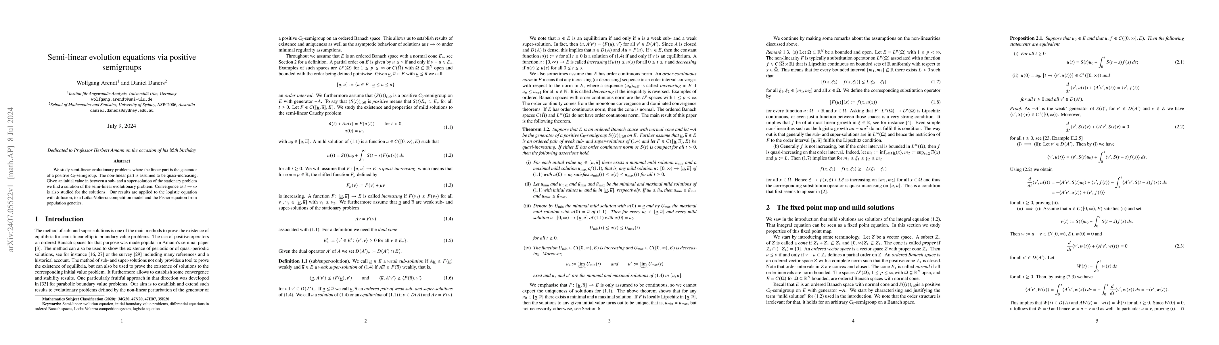 Thumbnail for Semi-linear evolution equations via positive semigroups