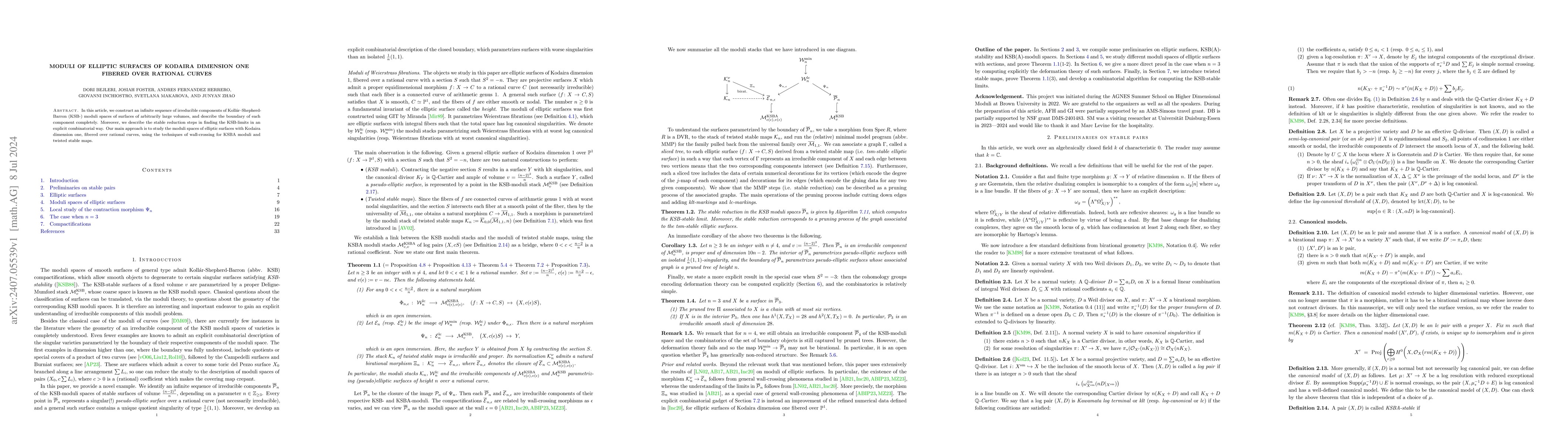 Thumbnail for Moduli of elliptic surfaces of Kodaira dimension one fibered over
  rational curves