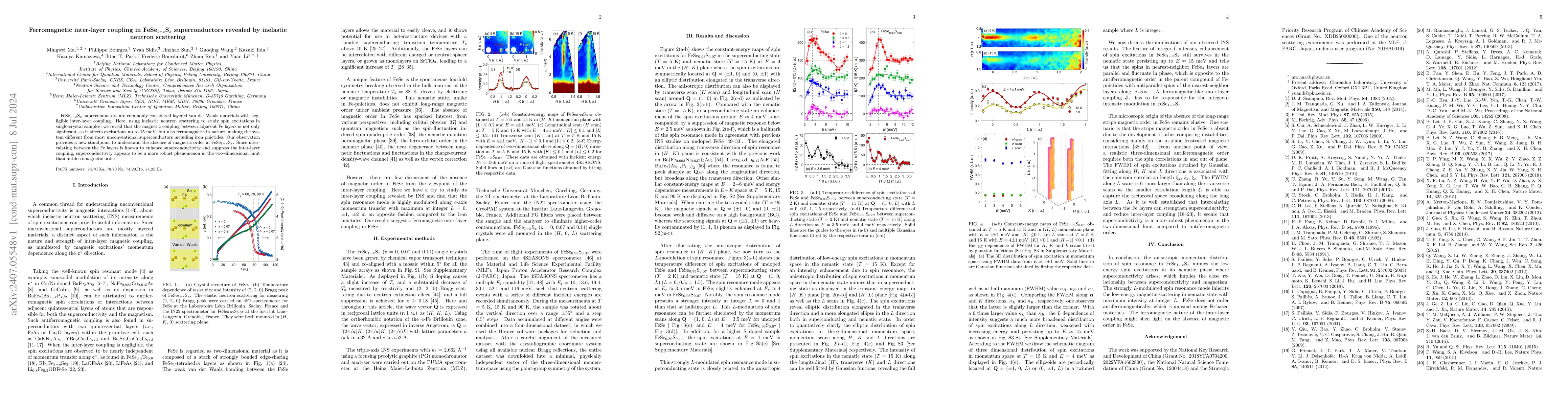 Thumbnail for Ferromagnetic inter-layer coupling in FeSe$_{1-x}$S$_{x}$
  superconductors revealed by inelastic neutron scattering