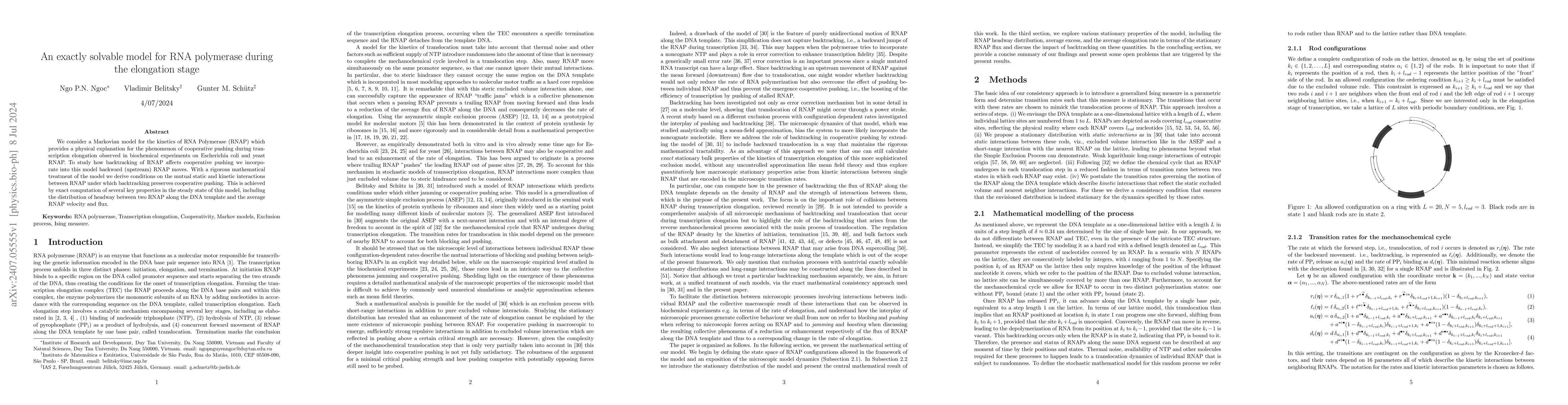 Thumbnail for An exactly solvable model for RNA polymerase during the elongation stage