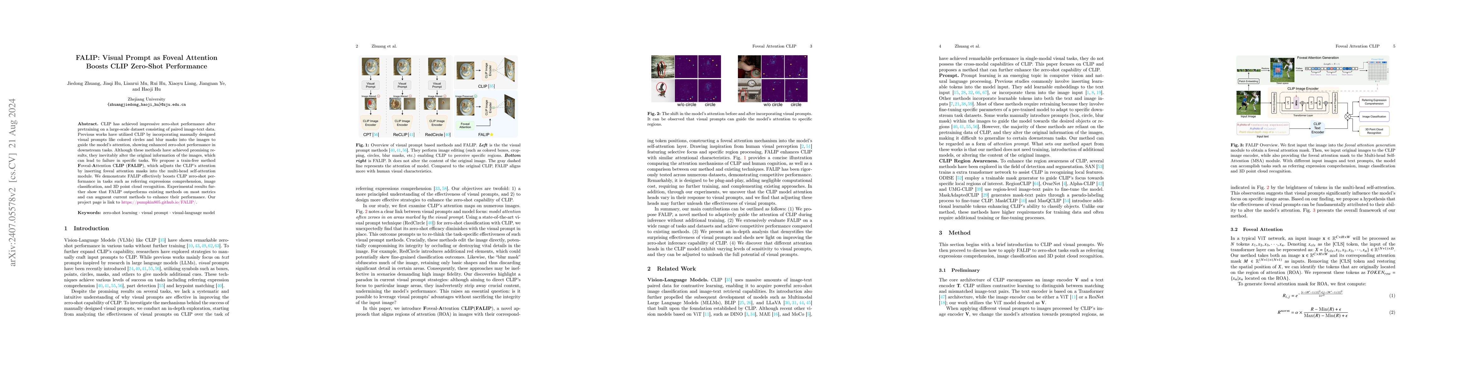 Thumbnail for FALIP: Visual Prompt as Foveal Attention Boosts CLIP Zero-Shot
  Performance