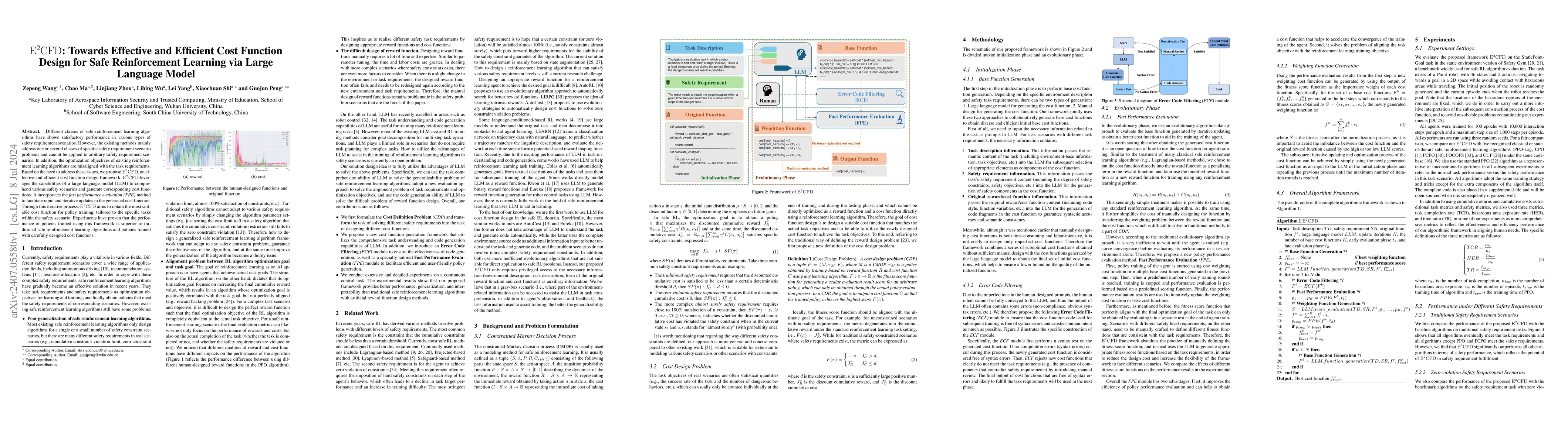 Thumbnail for $\mathrm{E^{2}CFD}$: Towards Effective and Efficient Cost Function
  Design for Safe Reinforcement Learning via Large Language Model