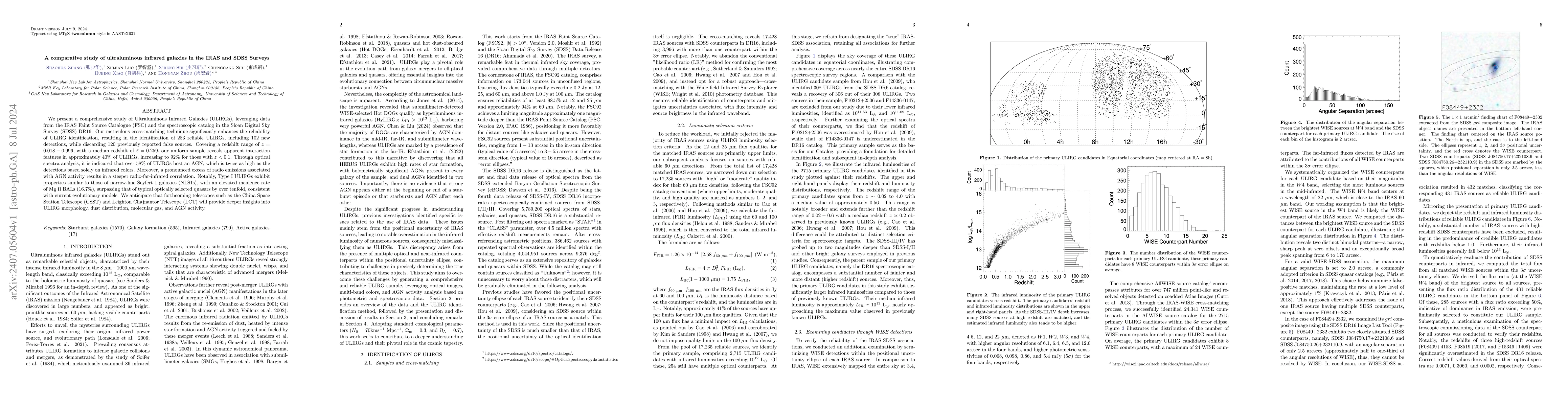 Thumbnail for A comparative study of ultraluminous infrared galaxies in the IRAS and
  SDSS Surveys