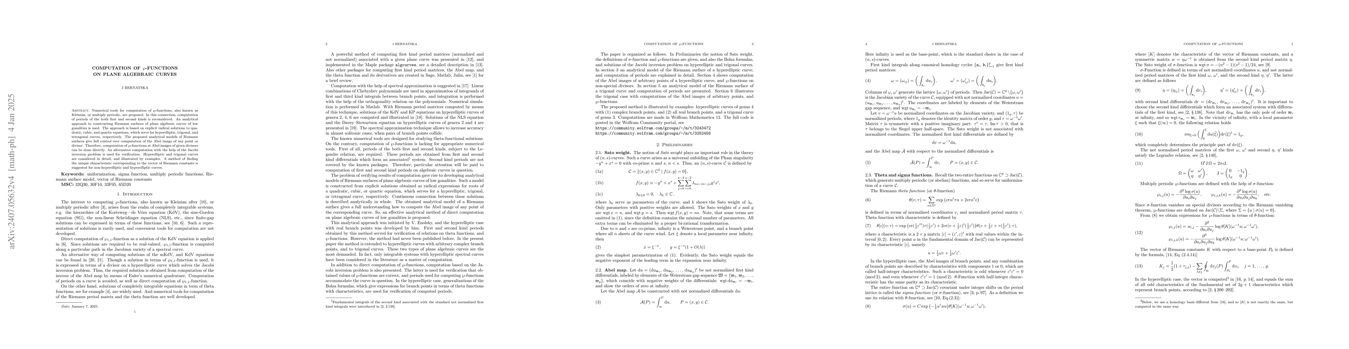 Thumbnail for Computation of $\wp$-functions on plane algebraic curves