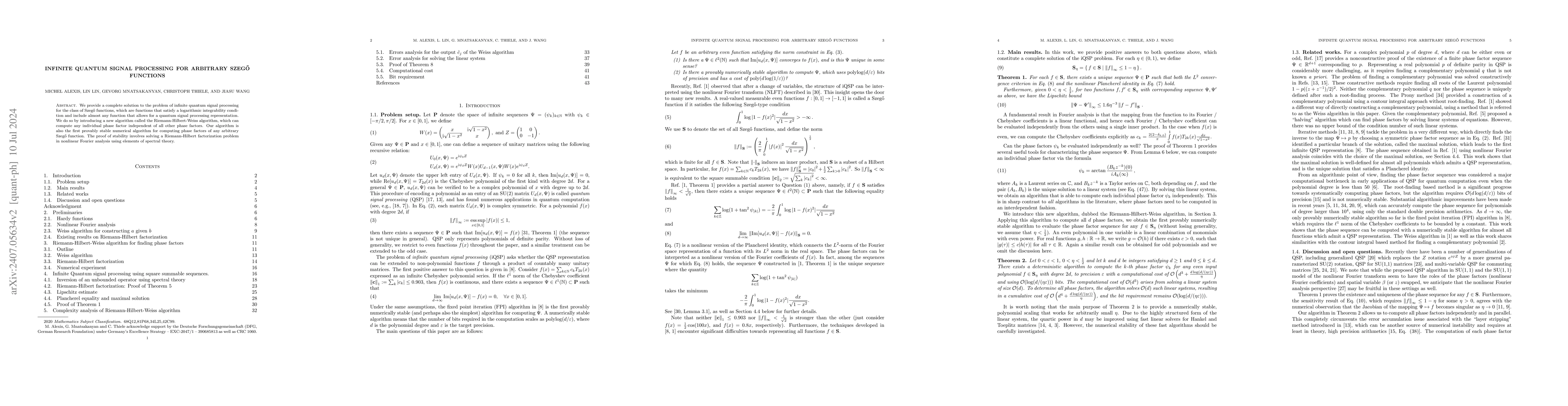 Thumbnail for Infinite quantum signal processing for arbitrary Szegő functions
