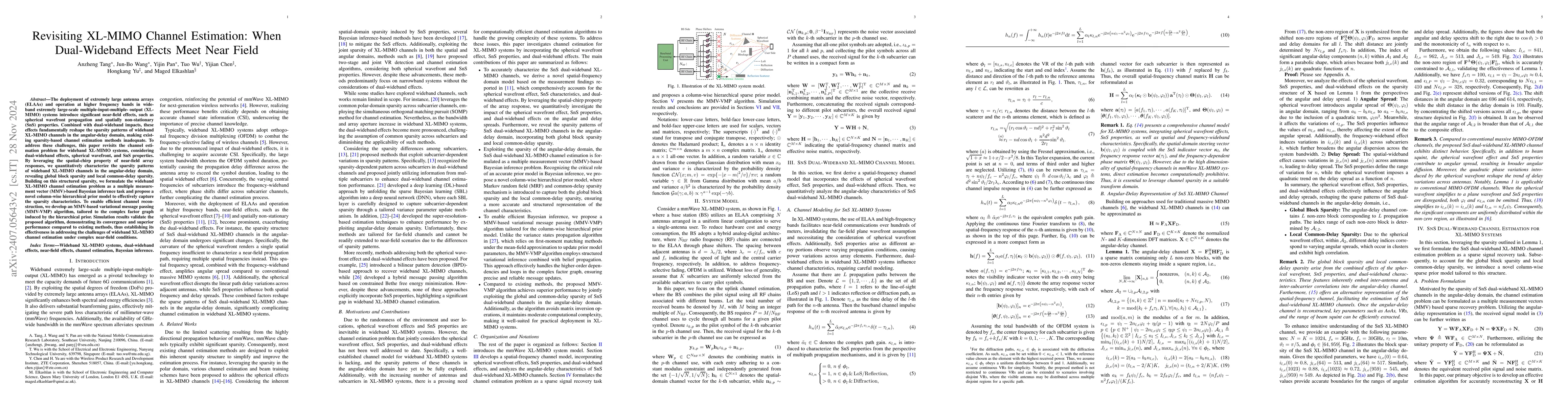 Thumbnail for Revisiting XL-MIMO Channel Estimation: When Dual-Wideband Effects Meet
  Near Field