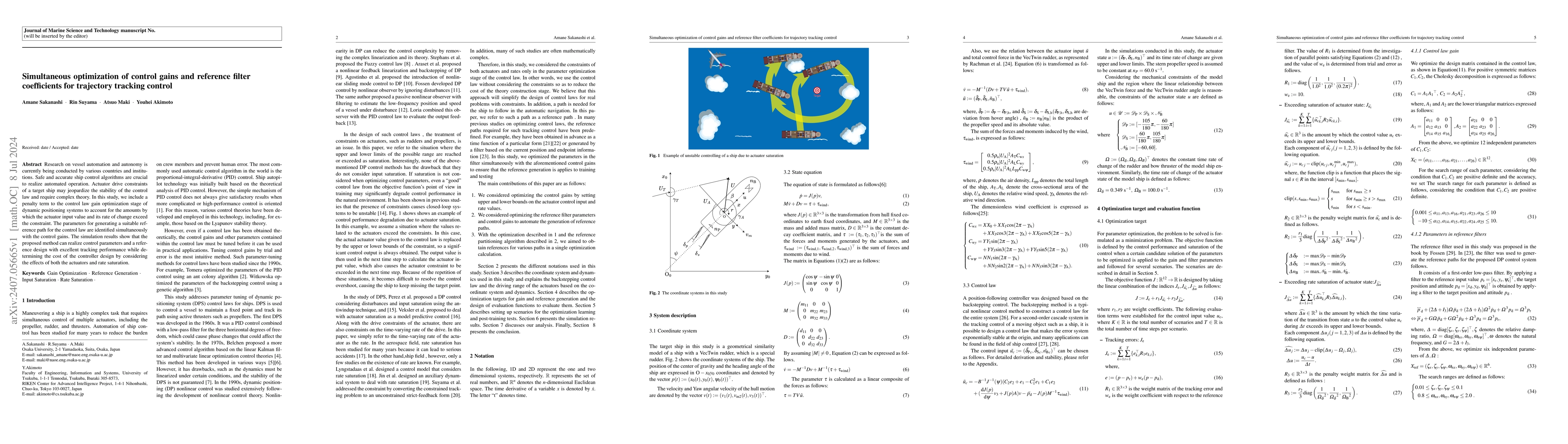 Thumbnail for Simultaneous optimization of control gains and reference filter
  coefficients for trajectory tracking control