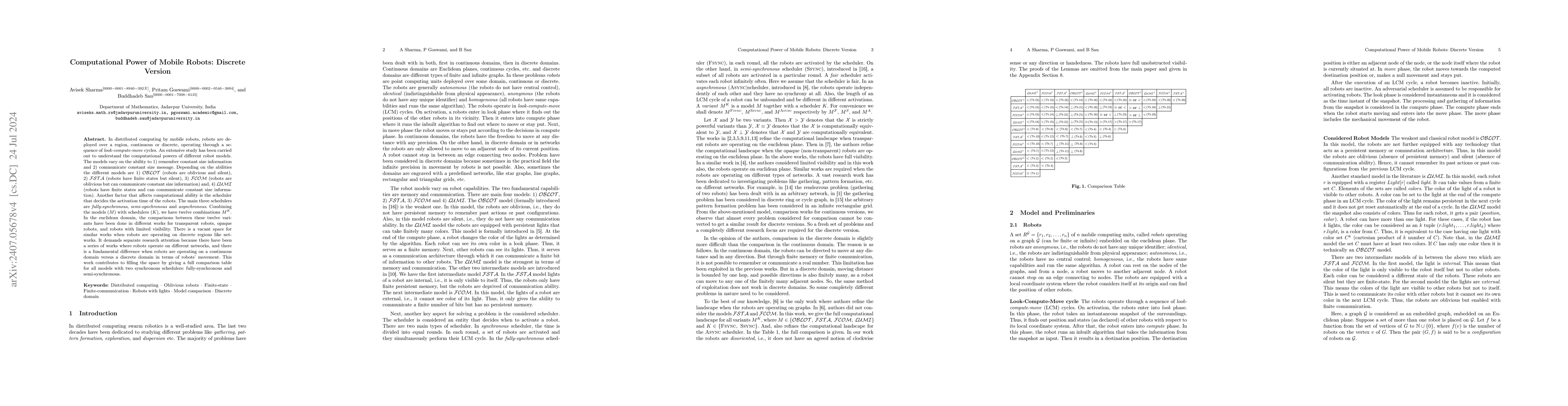 Thumbnail for Computational Power of Mobile Robots in Synchronous Environment:
  Discrete Version