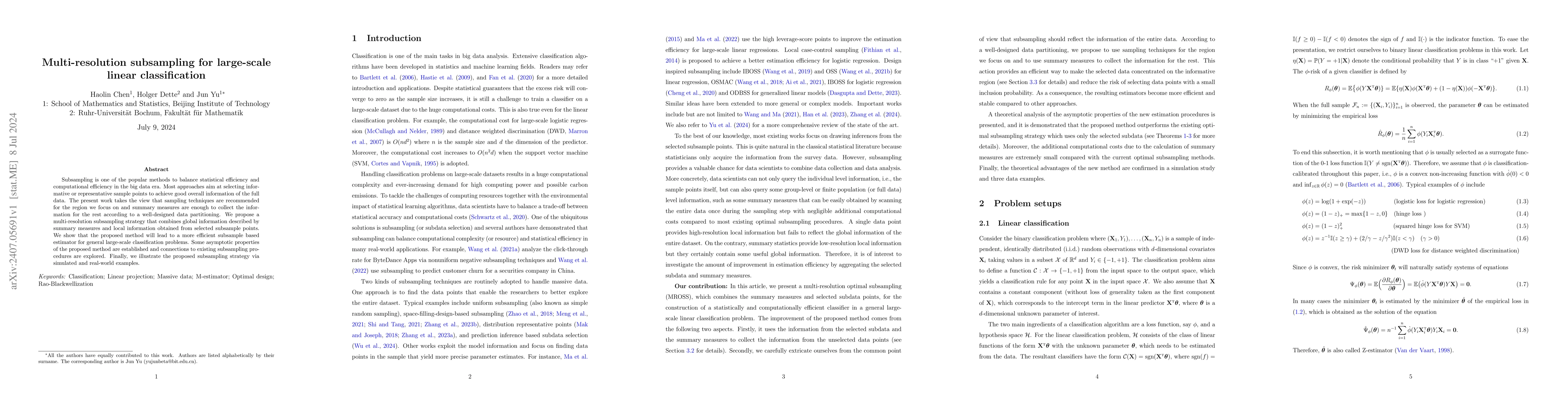 Thumbnail for Multi-resolution subsampling for large-scale linear classification