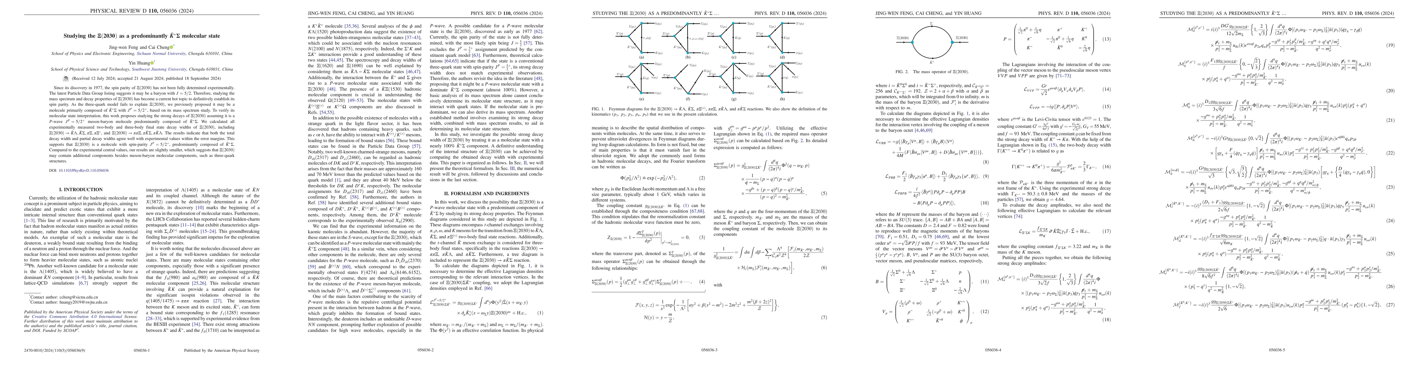 Thumbnail for Studying the $Ξ(2030)$ as a predominantly $\bar{K}^{*}Σ$
  molecular state