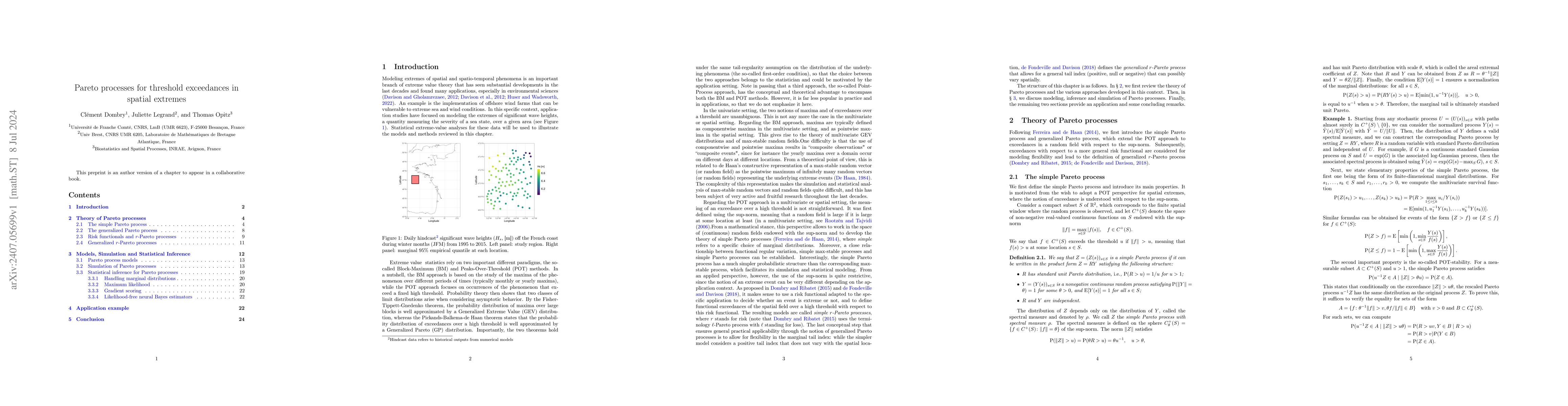 Thumbnail for Pareto processes for threshold exceedances in spatial extremes