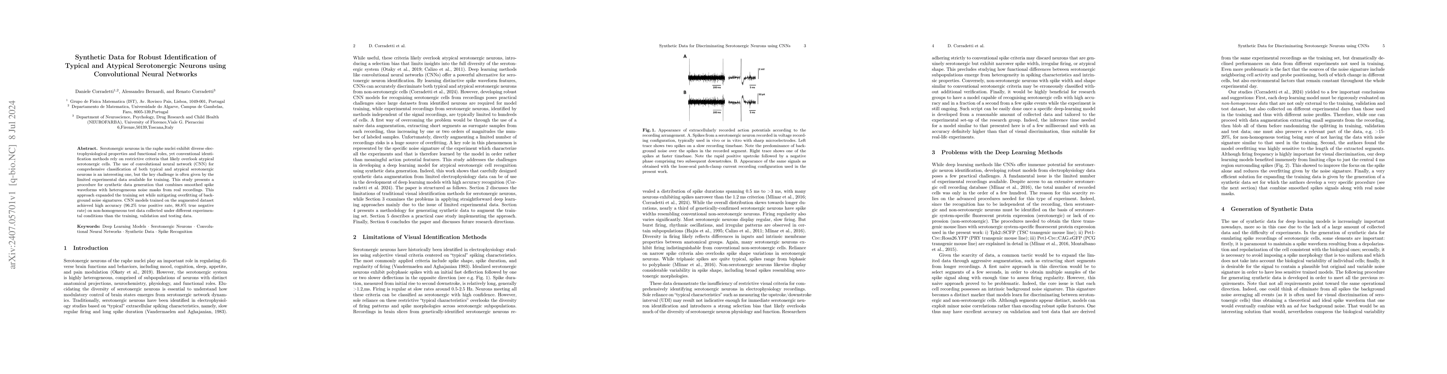Thumbnail for Synthetic Data for Discriminating Serotonergic Neurons using
  Convolutional Neural Networks