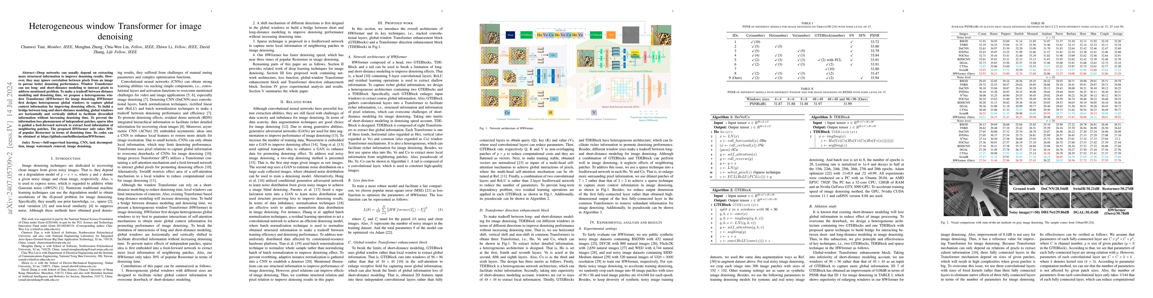 Thumbnail for Heterogeneous window transformer for image denoising