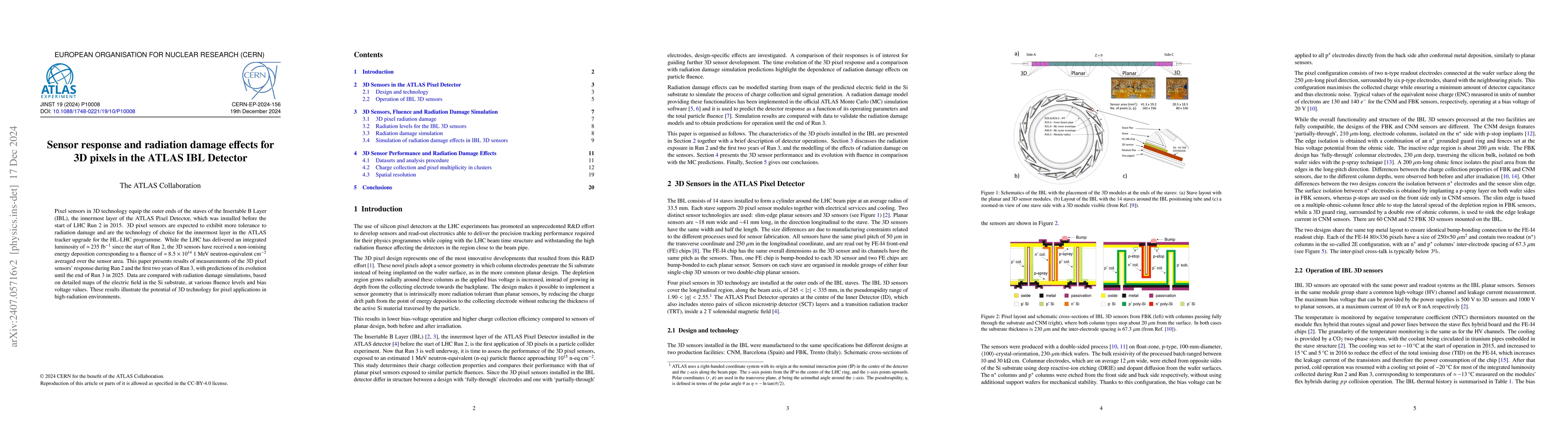 Thumbnail for Sensor response and radiation damage effects for 3D pixels in the ATLAS
  IBL Detector