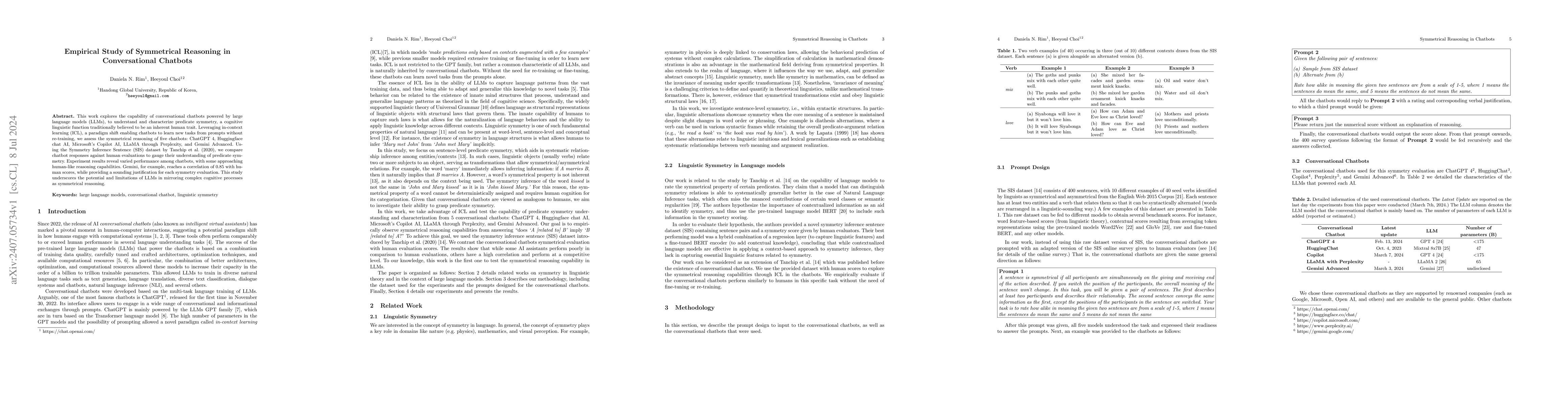 Thumbnail for Empirical Study of Symmetrical Reasoning in Conversational Chatbots