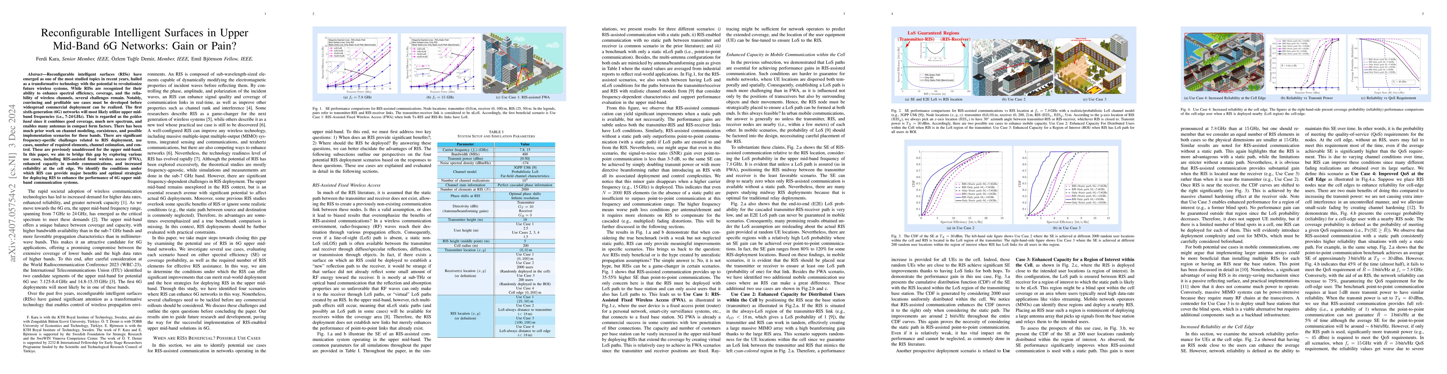Thumbnail for Reconfigurable Intelligent Surfaces in Upper Mid-Band 6G Networks: Gain
  or Pain?