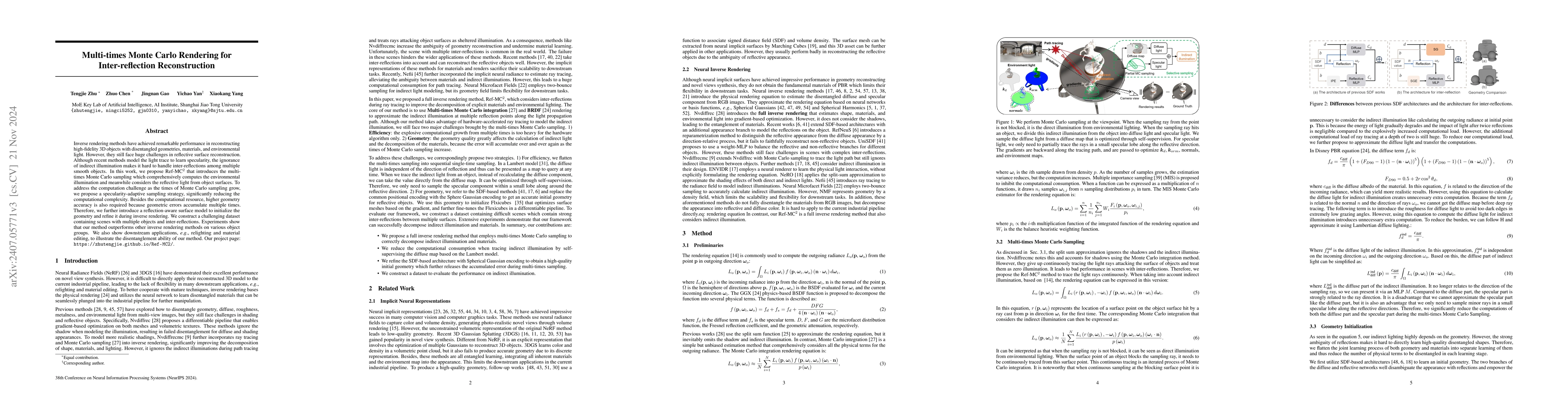 Thumbnail for Multi-times Monte Carlo Rendering for Inter-reflection Reconstruction