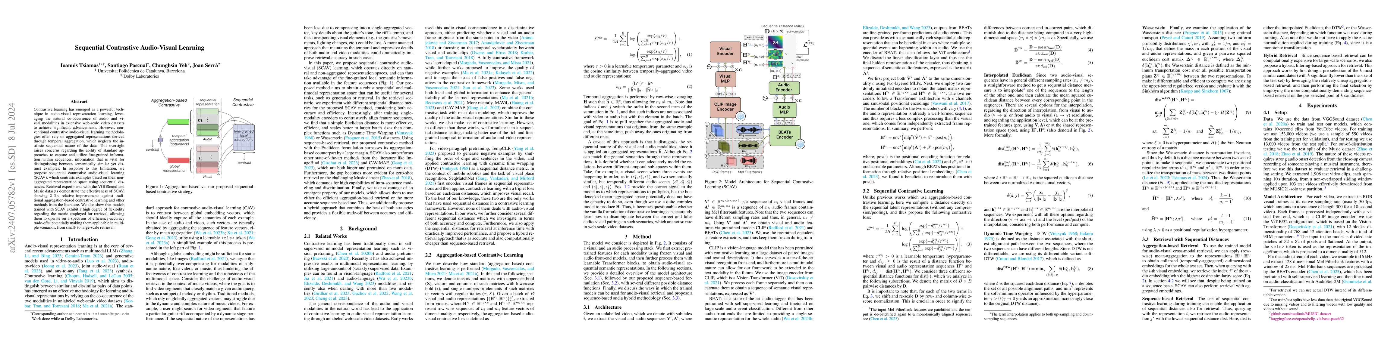 Thumbnail for Sequential Contrastive Audio-Visual Learning