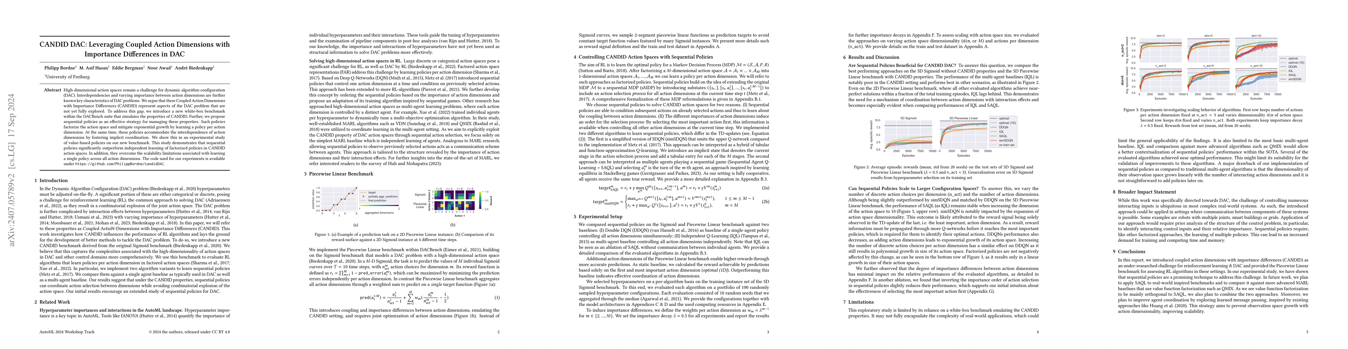 Thumbnail for CANDID DAC: Leveraging Coupled Action Dimensions with Importance
  Differences in DAC