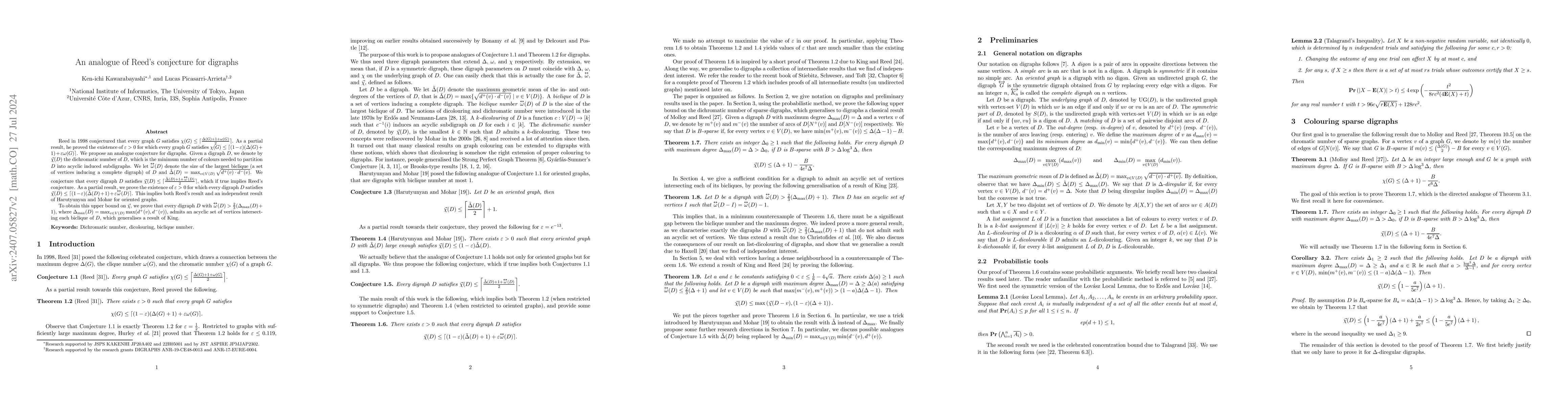 Thumbnail for An analogue of Reed's conjecture for digraphs