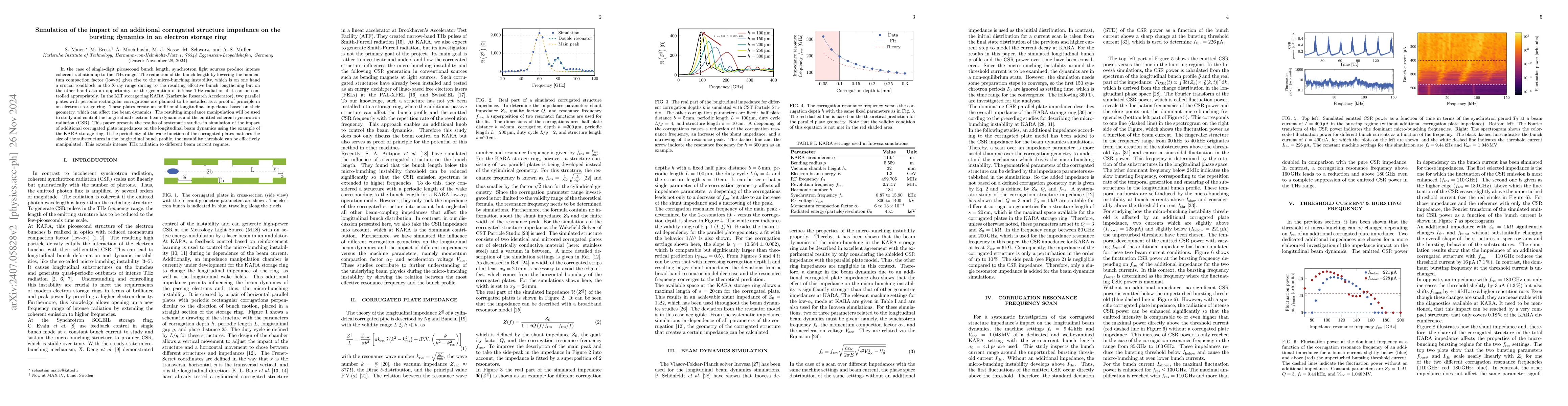 Thumbnail for Simulation of the impact of an additional corrugated structure impedance
  on the bursting dynamics in an electron storage ring