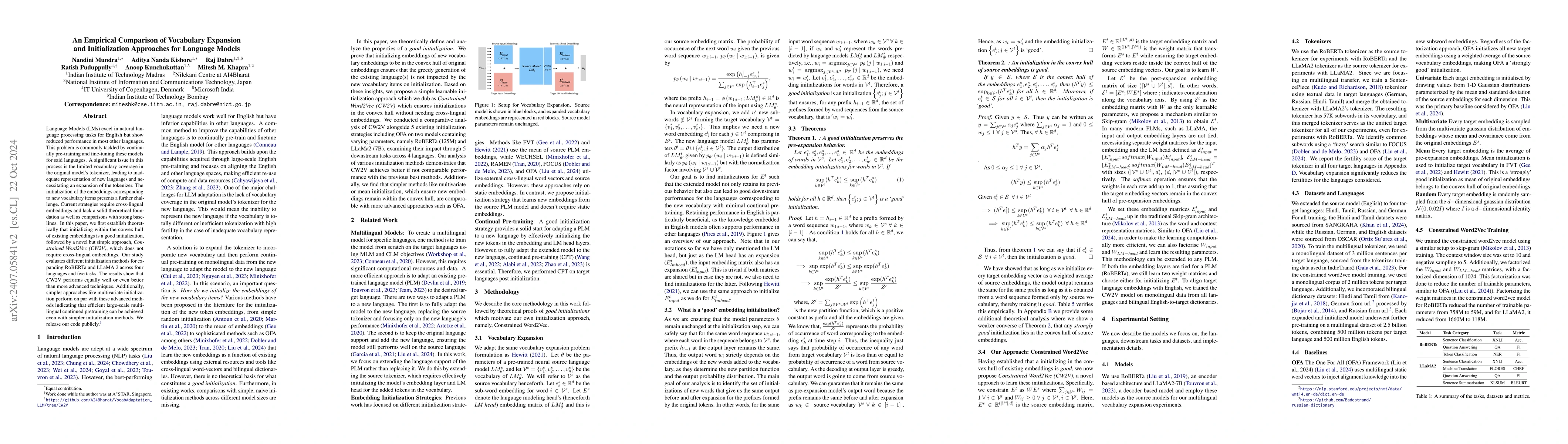 Thumbnail for An Empirical Comparison of Vocabulary Expansion and Initialization
  Approaches for Language Models