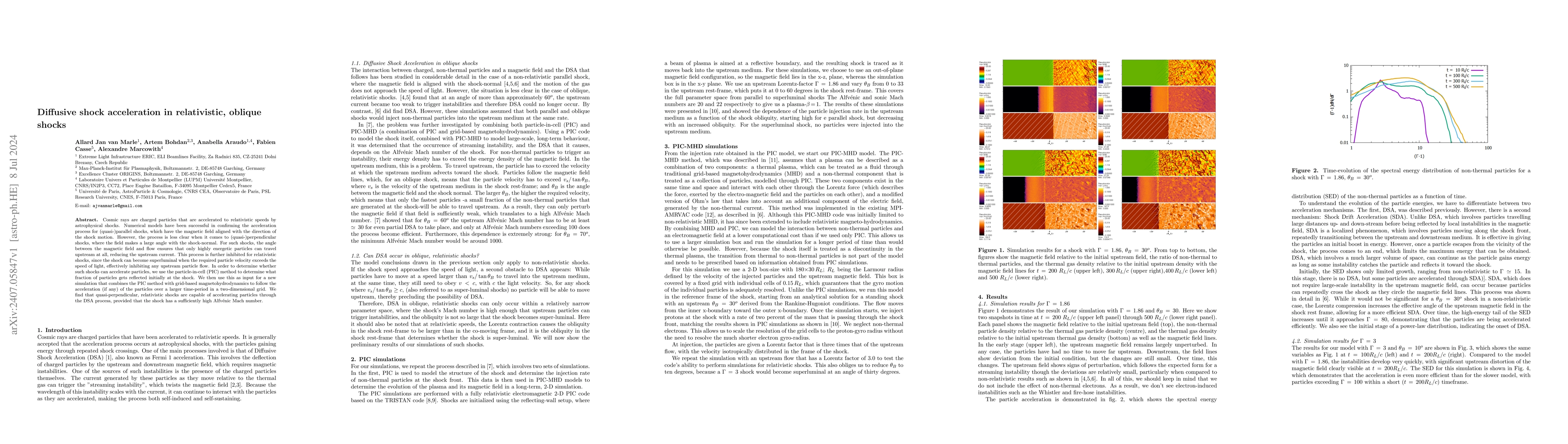 Thumbnail for Diffusive shock acceleration in relativistic, oblique shocks